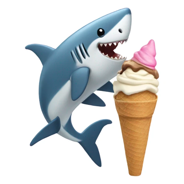 Girl with ponytail standing eating ice cream with a shark  sticker