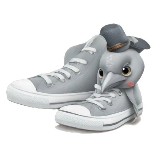 a pigeon in converse kicks sticker