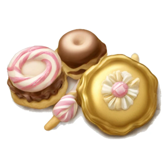 vintage rococo beige and gold plate of sweets sticker
