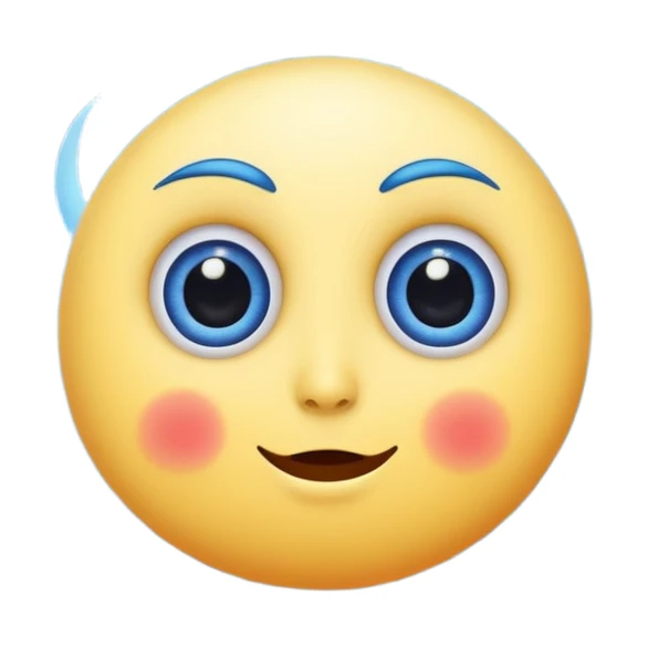 dizzy moon with spiral eyes and spinning stars sticker