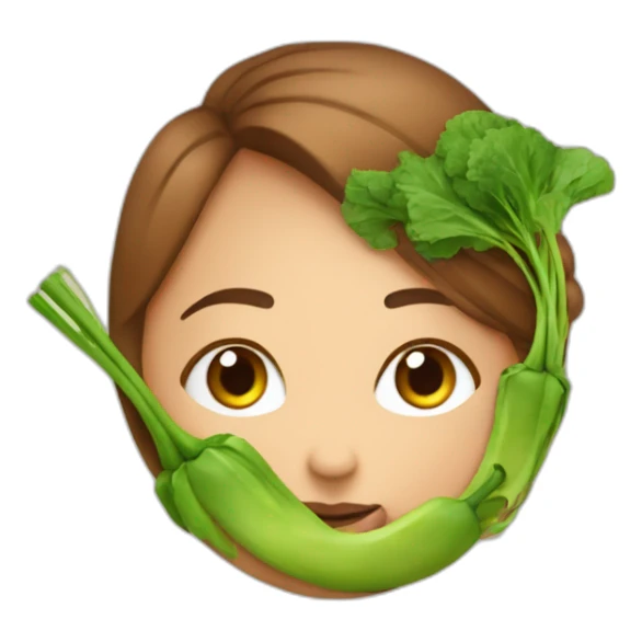 Une femme vegan qui mange des légmes sticker