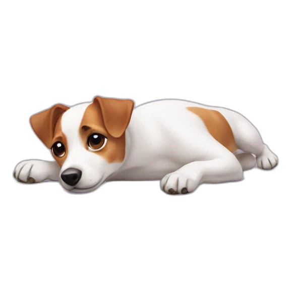 dog Jack Russell Terrier laying on her back sticker