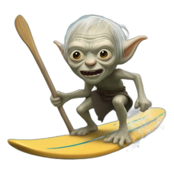 gollum surfing with gandalf sticker