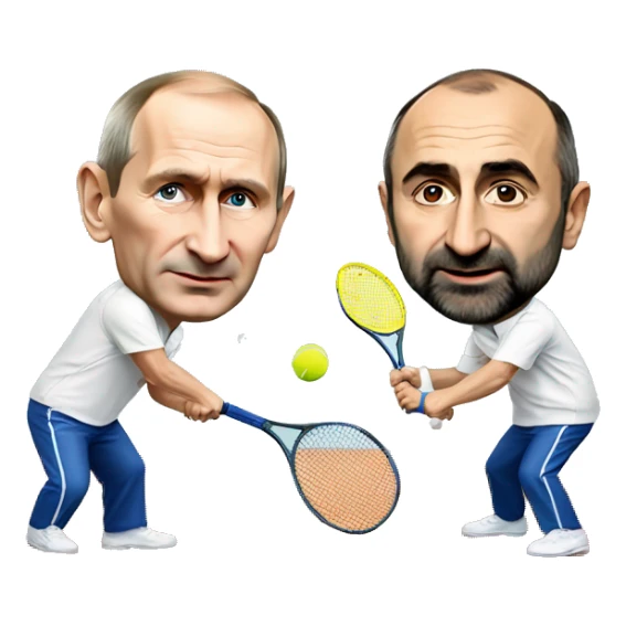 nikol pashinyan and vladimir putin playing tennis sticker