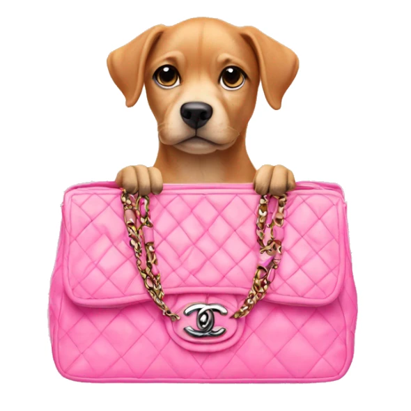 Dog in a pink Chanel bag sticker