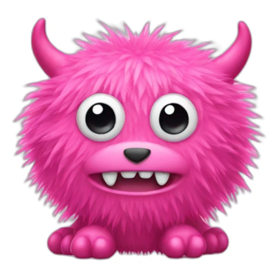 A PINK MONSTER TOY WITH FUR  sticker