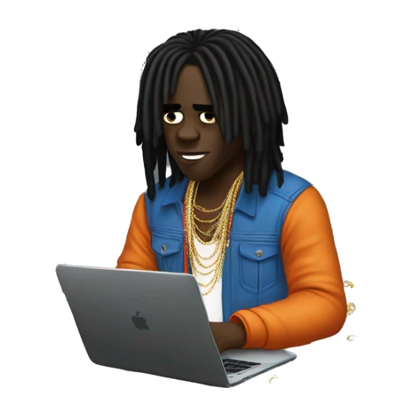 chief keef making music on his laptop sticker