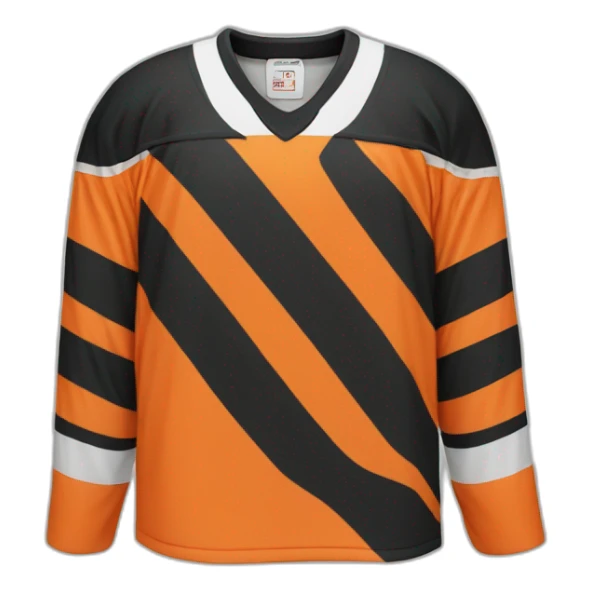 orange black and white hockey jersey sticker