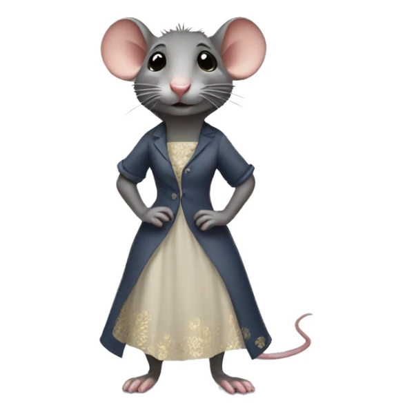 rat wearing dress sticker