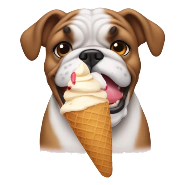 bulldog eating icecream  sticker