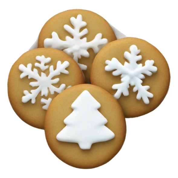 Christmas cookies with white simple frosting on a plate  sticker