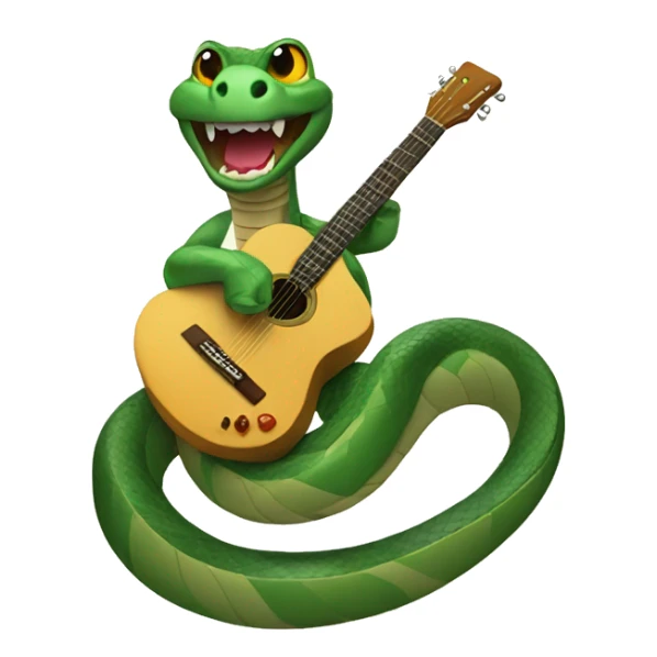Snake playing guitar  sticker