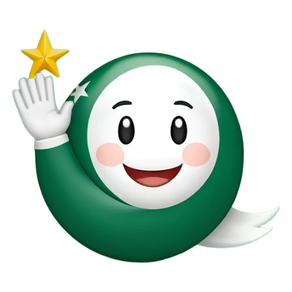 Pakistan countryball, smiling and waving sticker
