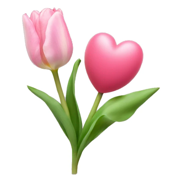 Light pink heart and tulip sticker