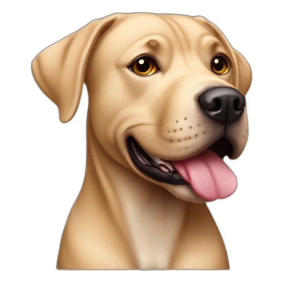 Perro Mezcla de labrador pitbull café oscuro sticker