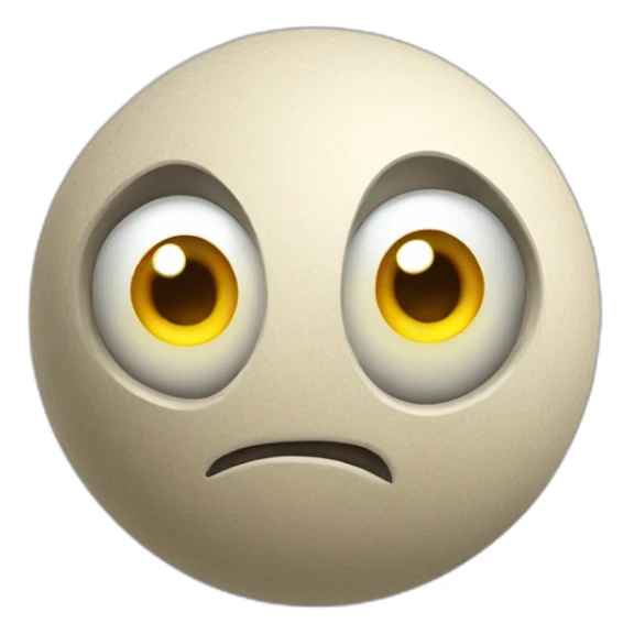 3d sphere with a cartoon light texture with big courageous eyes sticker