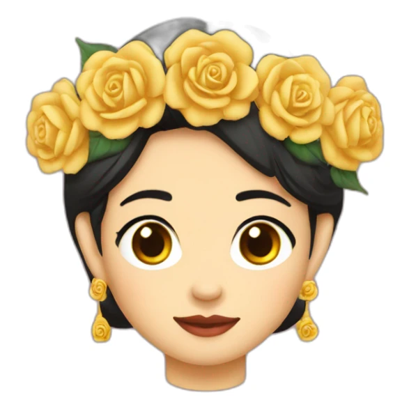 Daw Aung San Su Kyi with a rose on her head sticker
