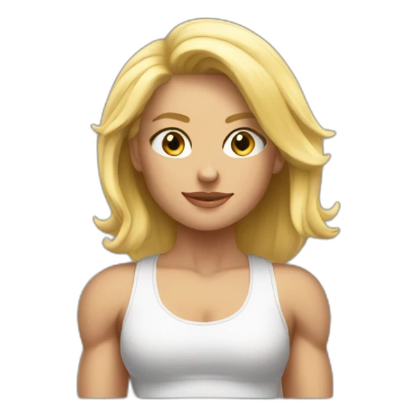 Strong muscle body blonde girl sticker