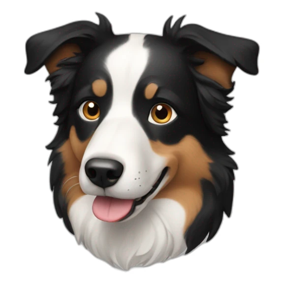 Dog, face, border collie, short hair, back and White, Big mole on snout sticker