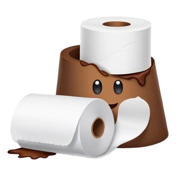 toilet paper and poo, friends sticker