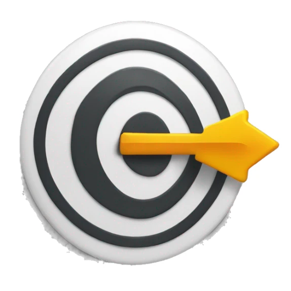 a target with an arrow pointing at it, representing focused attraction of passive candidates sticker