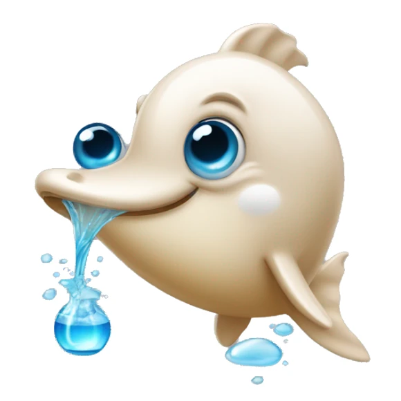 Bouteille d'eau avec un dauphin qui a des yeux en coeurs dedans sticker