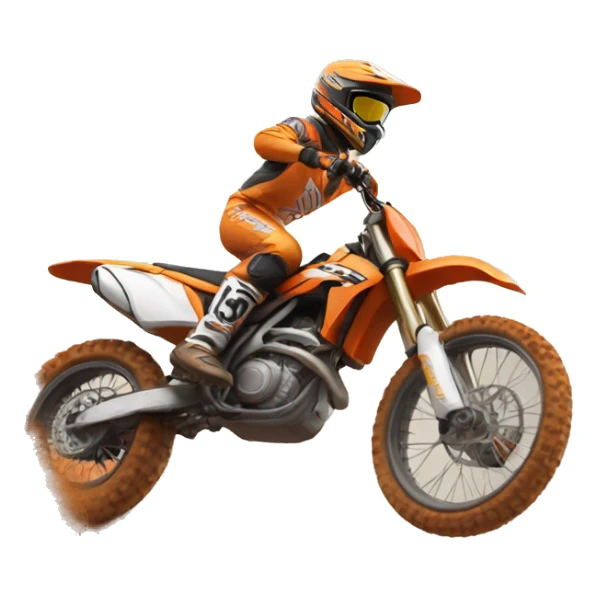 Motocross man on orange dirt bike  sticker
