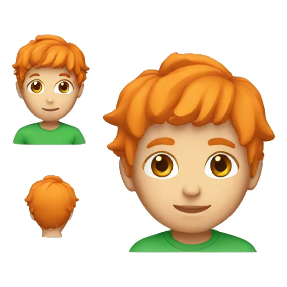 boy with orange hair and green T-shirt  sticker