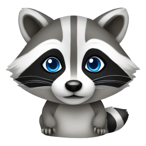 Cute raccoon with blue eye sticker
