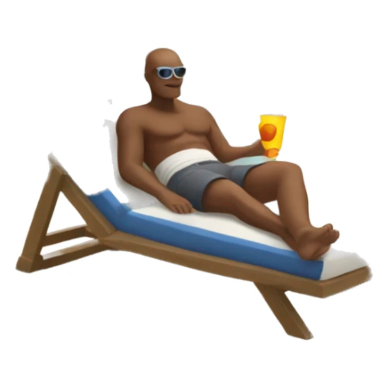 white man in a sun lounger on the beach sticker
