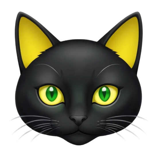 Black Cat with green and yellow eyes  sticker