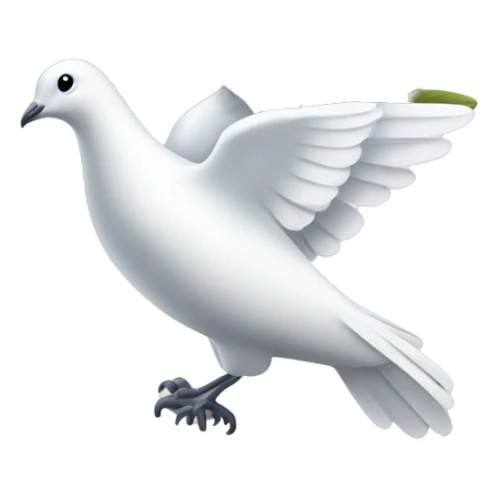 A white dove and an olive branch sticker