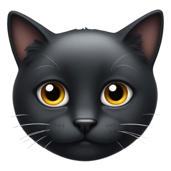 fluffy black cat with white spot on nose sticker
