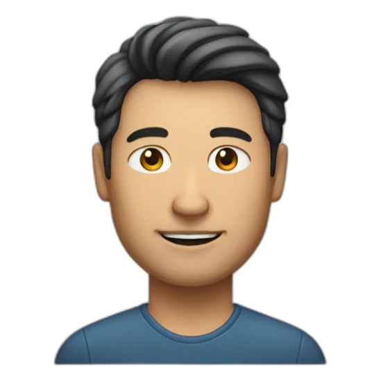 dutch/indonesian software engineer guy, around 40 years old but looks younger, hair still dark sticker