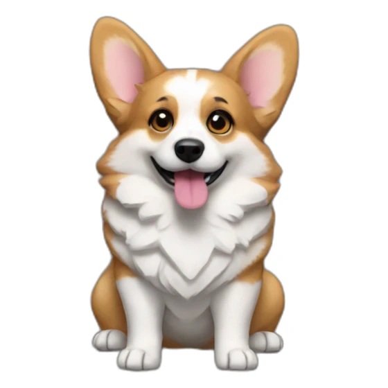 Full body Corgi in the band kiss sticker