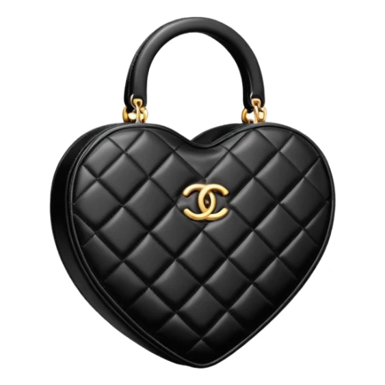 chanel heart shape bag black color bag sticker