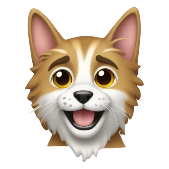 Lupo carino che gioca con un gatto  sticker