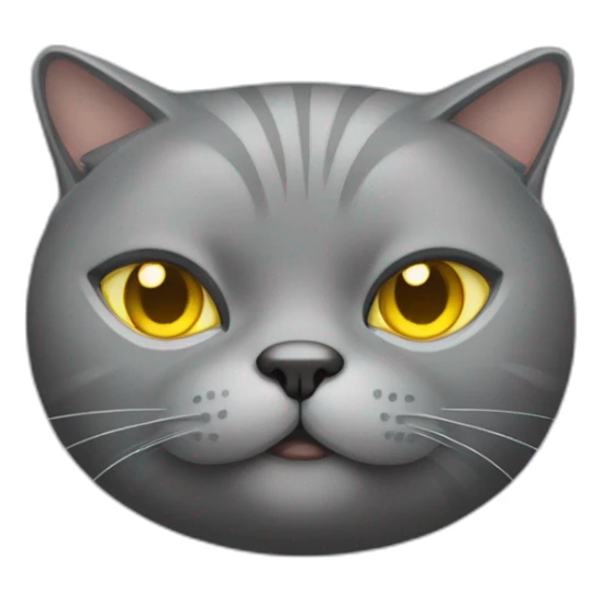 Grey Fat cat with yellow eyes sticker