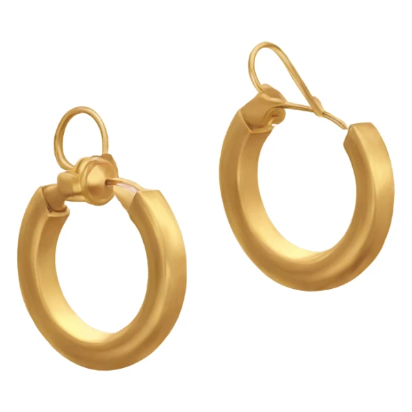 minimal gold hoop Earrings closeup sticker
