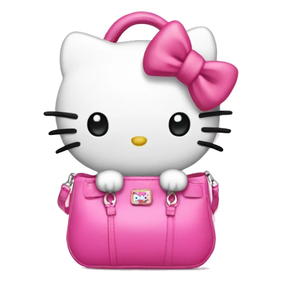 Hello kitty with a pink handbag with a bow ribbon  sticker