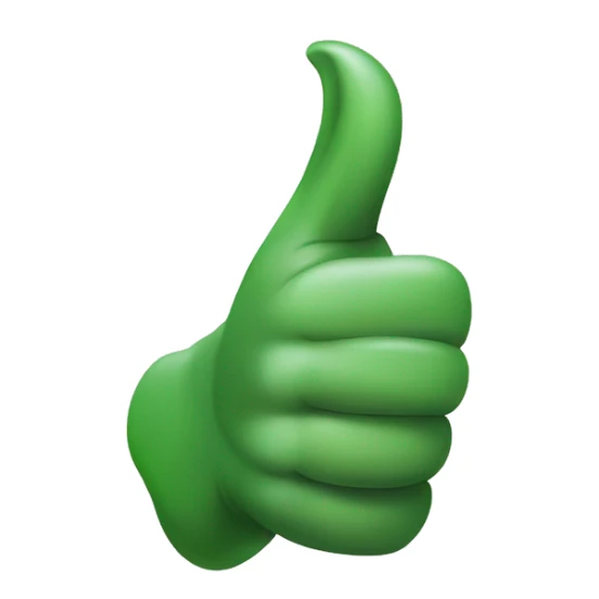 Draw an emoji of a dinosaur hand giving a thumbs up sticker