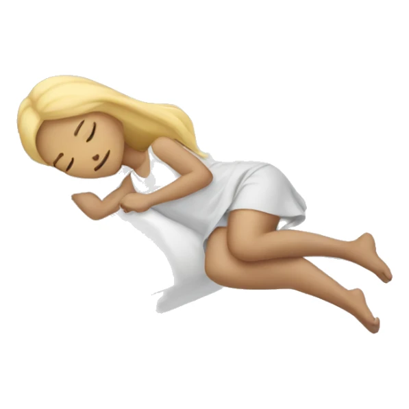 Girl with long blonde hair sleeping on a white pillow sticker