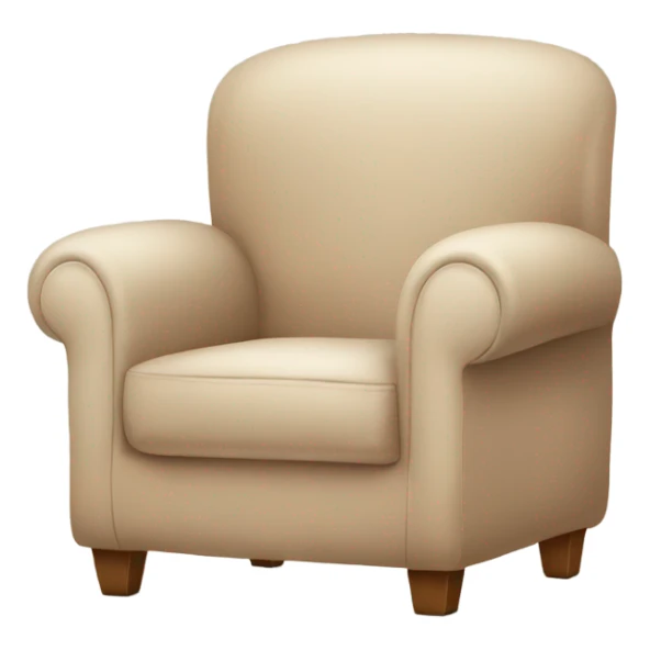 Beige Armchair with blanket and book sticker