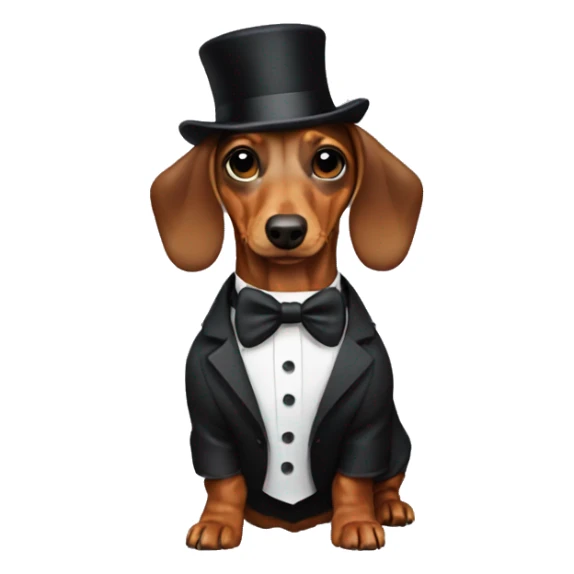dachshund wearing in Tuxedo sticker