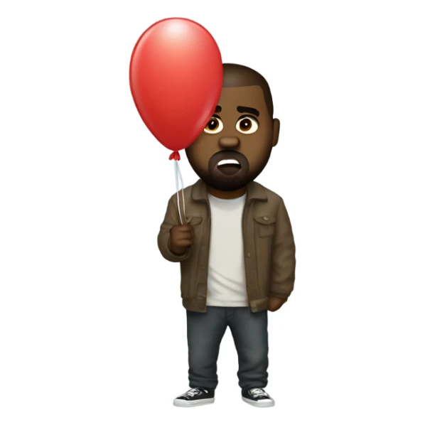 kanye with balloon in mouth sticker