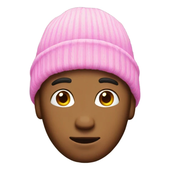 Guy with pink hair and beanie sticker