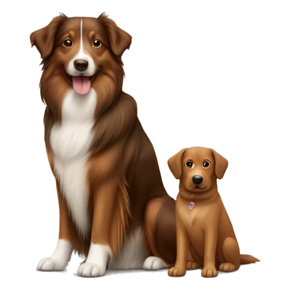Shetland sheepdog and brown Labrador sitting sticker