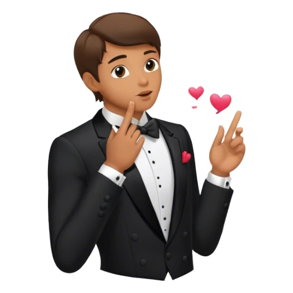 handsome man in tuxedo blowing kiss sticker