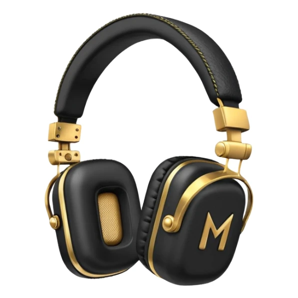 Icon of headphones with square ear pads in the Marshall style. sticker