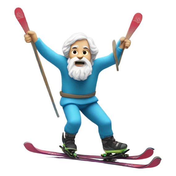 Socrates on mountain skis  sticker